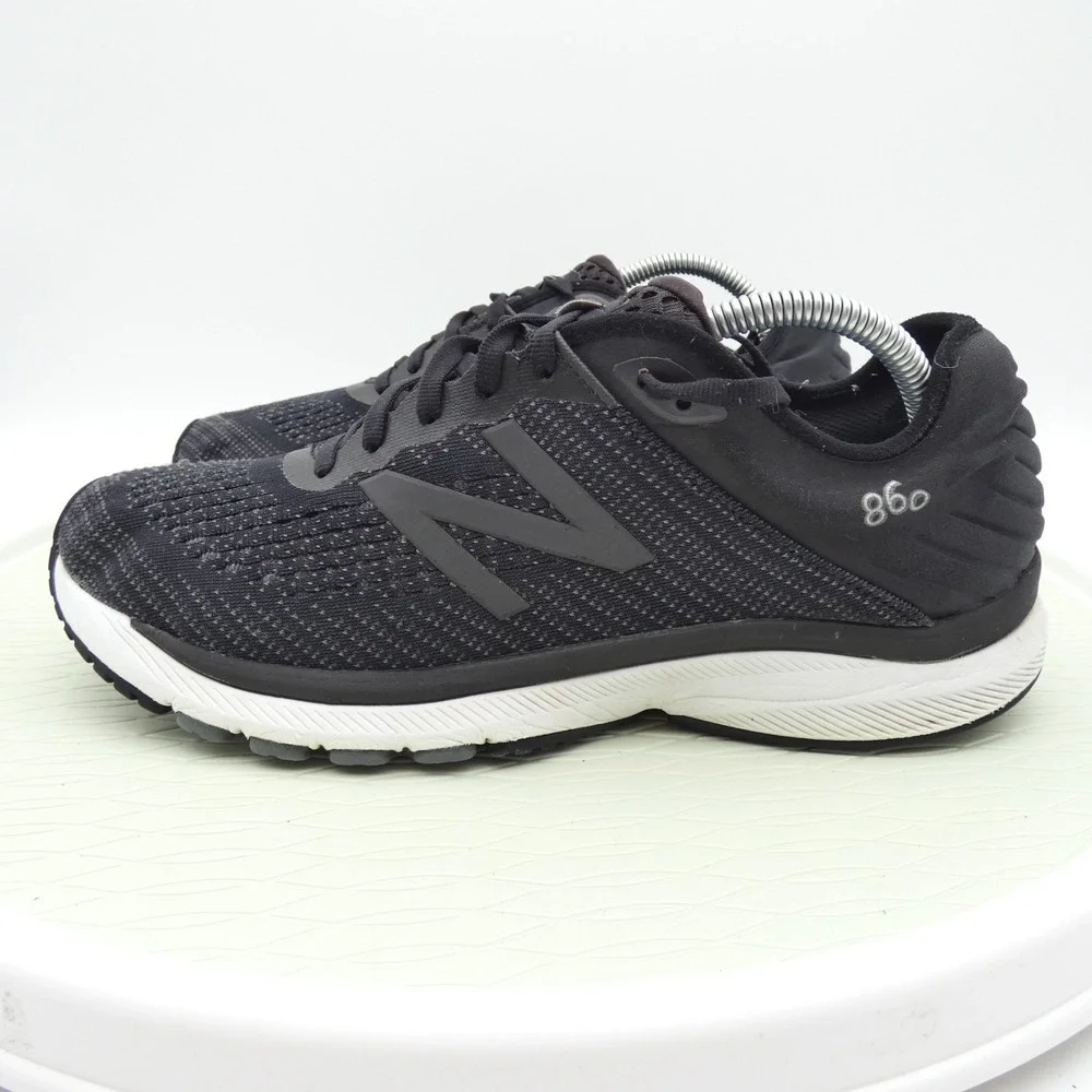 New Balance 860 V10 Mens 10 Athletic Running Shoes Black White - No In Soles